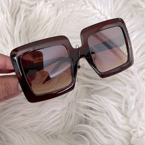NEW Oversized Thick Dark Brown Frame Sunglasses